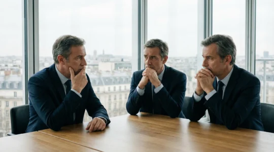 Représentants du personnel en réunion CSE discutant d'un plan de sauvegarde de l'emploi