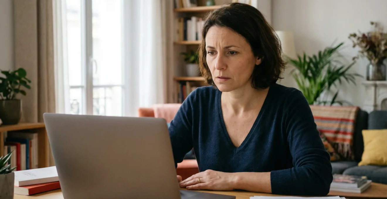 Salariée consultant son espace fiscal personnel pour comprendre l'imposition de ses indemnités PSE